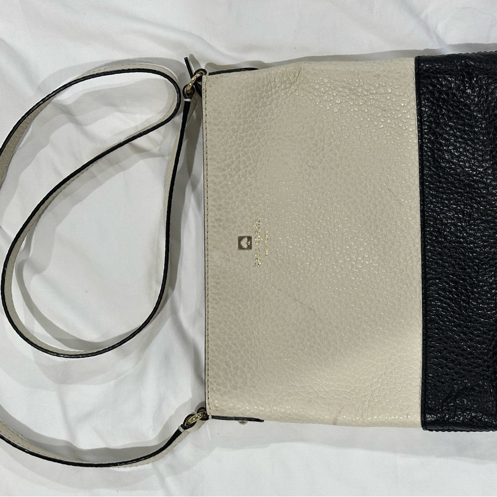 Kate Spade color block crossbody white and black